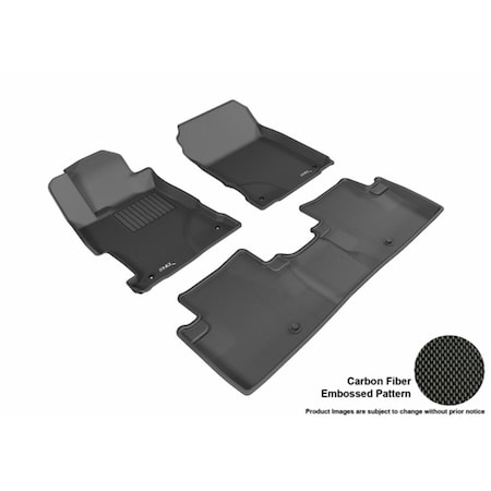 U-Ace 3D Maxpider Custom Fit Complete Kagu Black Floor Mat for 2013-2016 Acura ILX Models L1AC00801509